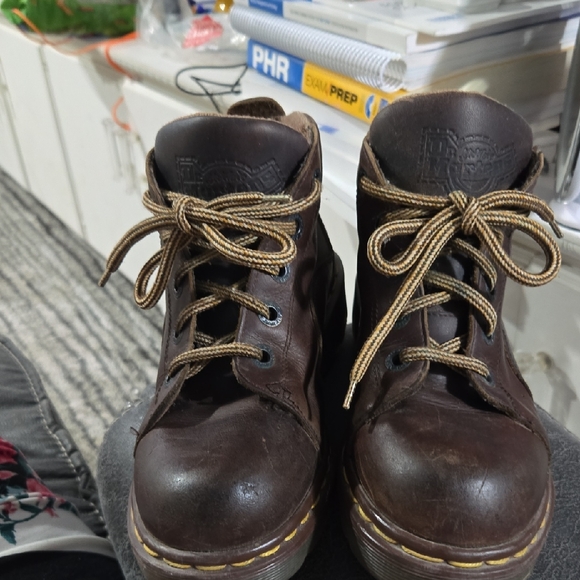 Dr. Martens Shoes - Dr. Martens Brown Combat Boots 8444 Size 4, 2